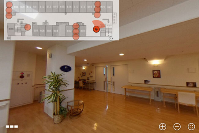360°カメラ「THETA」で撮影した病院内の写真を掲載